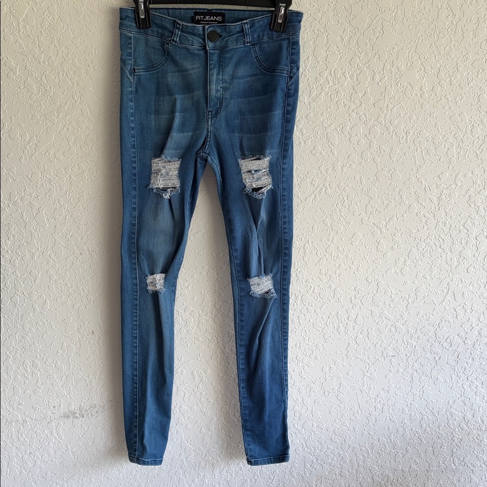 FITJEANS Blue Distressed Jeans Size M